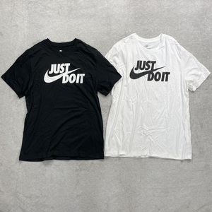 新品未使用 NIKE NIKE 2XLサイズ ナイキ Tシャツ 2枚セット カットソー JDI スウッシュ 人気ロゴ ブラック 黒 ホワイト 白 正規品