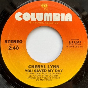 【試聴 7inch】Cheryl Lynn / You Saved My Day 7インチ 45 muro koco フリーソウル サバービア 