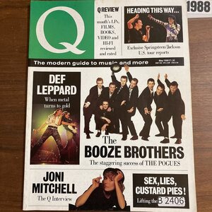 B2406　1988 年「Q」Q誌 英国月刊音楽雑誌　イギリス　英国　ビンテージ ロック　エンターテインメント 音楽 洋楽 Q MAGAZINE バンド