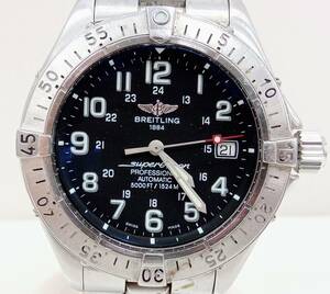 ジャンク 【稼働品】BREITLING スーパーオーシャン A17345 腕時計 自動巻き デイト メンズ SS