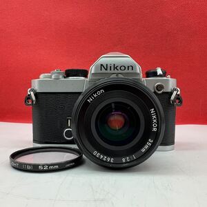 ♪ Nikon FM D 一眼レフカメラ フィルムカメラ ボディ NIKKOR 35mm F2.8 Ai レンズ 動作確認済 シャッターOK 現状品 ニコン