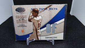 2004 Donruss Certified Darryl Strawberry Game Used Jersey MLB Mets Legend