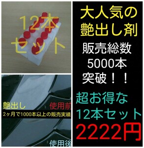 艶出し剤！12本！ゴム、プラ、レザー、黒樹脂等に！女性にも大人気！塗るだけ簡単施行☆