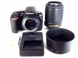 送料無料! Nikon D5500 ブラック ボディ + AF-S 55-200mm f4-5.6 G レンズ セット シャッター21,302回 美品 動作OK ニコン 一眼レフ カメラ