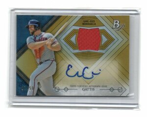 2014 Bowman Platinum Baseball [EVAN GATTIS] Gold Refractor Jersey Autograph (ゴールドリフラクター・ジャージ 直筆サイン)Card MLB RC