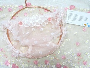 【５３５】昭和レトロ パンティ ハンドメイド スケみえ 花 ピンク ちびパン ロリータ スキャンティ ドール ショーツ インゴム パンツ M♪