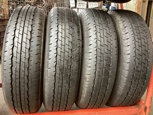 195/80R15 107/105L LT 4本 ダンロップ SP175N バリ溝 中古(K1704) ハイエース キャラバン トラック 貨物