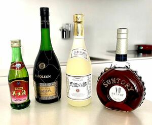 【未開栓】お酒まとめ 4本セット サントリー XO ブランデー ナポレオン A.HARDY 琉球泡盛 天使の夢