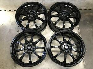 【17×7.5J インセット+50 PCD114.3 5H】LM SPORT ブラックアルミホイール 4本