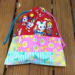 2KYU-1　入園入学ハニーチューン巾着袋　コップ袋　給食袋　女の子　ピンクス　ハンドメイド 巾着 きんちゃく袋