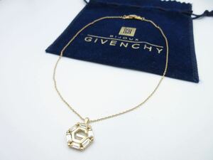 【美品】六角形★ ジバンシー GIVENCHY ネックレス ストーン ヴィンテージ ジバンシイ メンズ レディース ストリート おしゃれ n-n19