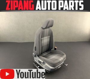 VW059 AU ゴルフ 7 TSI コンフォートL BMT 純正 右フロント シート 運転席 ◆ファブリック/ブラック 【動画有り】 ◎★即決★