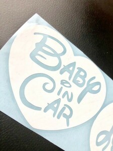 ☆★BABY IN CARベイビーインカー、KIDS IN CARキッズインカー、屋外用防水カッティングステッカー★☆ハート