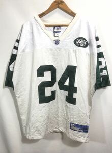 ■ Reebok NFL New York Jets #24 REVIS フットボール Tシャツ 古着 リーボック アメフト ニューヨーク ジェッツ ストリート サイズ52 ■