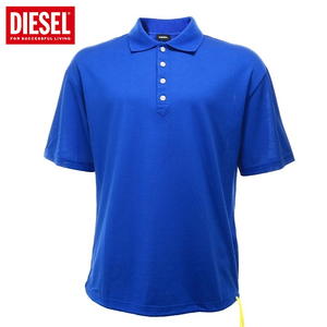 再出品なし！即決大処分！新品 定価17,380円 DIESEL (ディーゼル) ドローコードデザイン鹿の子半袖ポロシャツ (ブルー)S