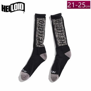 ●[S/M(21-25cm)]24 HELLOID SOCKS CRASH カラー:BLACK レディース おしゃれソックス 靴下 スノーボード スノボ スキー