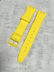 【17mm】SWATCH スウォッチ用 ラバーベルト バンド イエロー