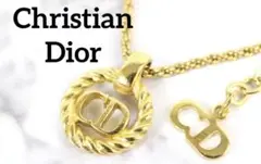 ♡ Christian Dior ゴールド ネックレス サークル ロゴ CD