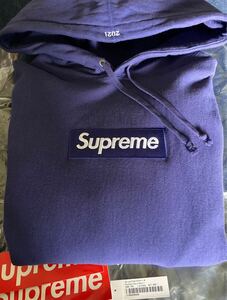 超美品 21FW Supreme Box Logo Hooded Sweatshirt S size washed navy ボックス ロゴ フーディー パーカー Sサイズ シュプリーム ネイビー