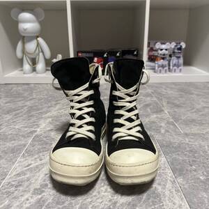 リックオウエンス レディース 中古 38 RICK OWENS ダークシャドウ ハイカットスニーカー ラモーンズ スニーカー サイドジップ キャンバス