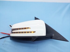 ベンツ Cクラス C200 ワゴン A204 204248 右 ドアミラー 運転席側 動作確認済み 9ピン 2P 白 ホワイト サイド ウインカー C(10)