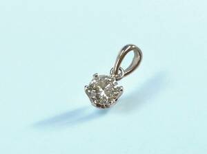 6T2★プラチナ 一粒 ダイヤモンド/0.724ct★ Pt 刻印有 PLATINUM Diamond Pendant Top ペンダントトップ ネックレス