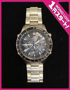 【6NN立06002E】１円スタート★稼働品★CASIO★カシオ★EDIFICE★エディフィス★EQW-550★デイト★電波時計★タフソーラー★黒文字盤