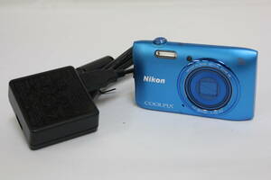 【美品 返品保証】 ニコン Nikon Coolpix S3600 ブルー 8x コンパクトデジタルカメラ v5980