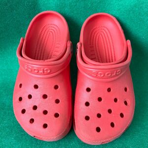 CROCS クロックス サンダル 20cm相当　M2W4 レッド　used