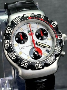 超美品 TAG HEUER タグホイヤー FORMULA1 フォーミュラー1 CA1212 腕時計 ホワイト文字盤 200M クオーツ クロノグラフ 回転ベゼル 稼働品