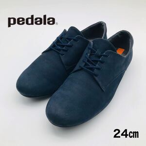 pedala アシックス ネイビー ローファー 24cm ヌバック WP6621