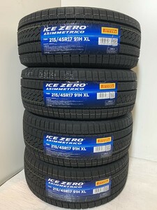 【送料無料】未使用　215/45R17 91H XL　スタッドレス４本セット 2022年製造 (WP011)ピレリ アイスゼロアシンメトリコ　215/45/17