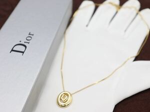 【極美品】サークルロゴ●Christian Dior ネックレス クリスチャン ディオール ヴィンテージ アクセサリー レディース 結婚式 レア i15