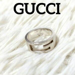 定番GUCCI グッチ 925 ブランデッドG スターリングシルバーリング10号