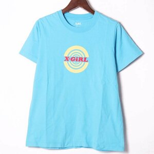 エックスガール 半袖Ｔシャツ 半袖TEE ビッグロゴ プリント クルーネック レディース 1サイズ ブルー X-girl