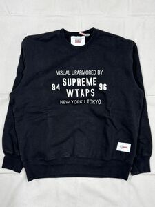 SUPREME WTAPS Crewneck シュプリーム ダブルタップス クルーネック スウェット トレーナー ブラック Mサイズ