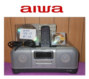 『送料無料です』◆AIWA アイワ MR-X1 グッドデザイン賞ラジカセ◆ラジオ番組⇒MD録音し再生OK◆MD 取り説 リモコン付き◆CD不良