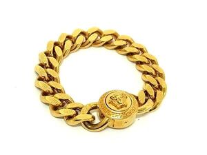 1円 ■美品■ VERSACE ヴェルサーチ メデューサ ブレスレット バングル アクセサリー レディース ゴールド系 FL2906