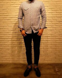 新品 FINGER FOX AND SHIRTS フィンガーフォックスアンドシャツ リネンシャツ Herdmans Linen ボタンダウンシャツ