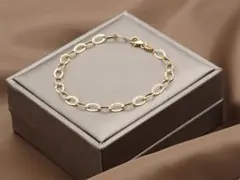 イエロー ゴールド ブレスレット チェーン 重ね付け 14K 高級感 大人気