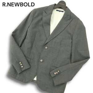 R.NEWBOLD ポールスミス 通年 刻印ボタン★ ブレザー テーラード ジャケット Sz.M　メンズ グレー　A4T11565_B#O