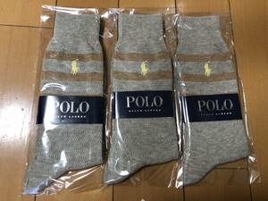 送料込 新品 POLO 靴下 ポロ ラルフローレン メンズ ソックス 紳士 3足セット 25-26cm o2