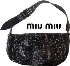 【良品】miumiu 希少モデル ショルダー バッグ スタッズ ヴィンテージ