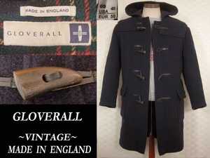 80s 90sビンテージ GLOVERALL England 英国製 ダッフルNAVY 紺 vintage グローバーオール Duffle アイビー Brooks ラルフ model ガーメンツ