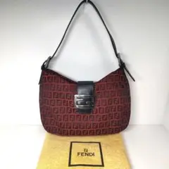 希少 FENDI フェンディバッグマンマバケット レッド ズッカ柄