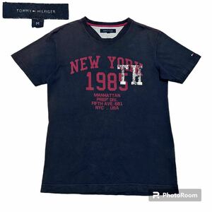 トミーヒルフィガー 半袖 Tシャツ 染み込みプリント ビッグロゴ デカロゴ　　TOMMY HILFIGER ニューヨーク NEW YORK 柳8035