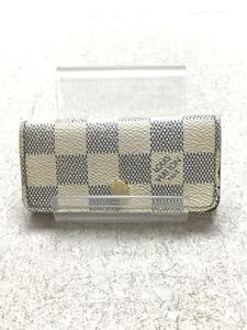 LOUIS VUITTON◆キーケース/レザー/ホワイト/ダミエ/ミュルティクレ4/総柄/レディース/N60386