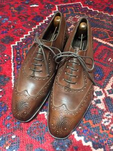 OLD EDWARD GREEN LEATHER WING TIP MADE IN ENGLAND/オールドエドワードグリーンウィングチップシューズ 6 1/2 D