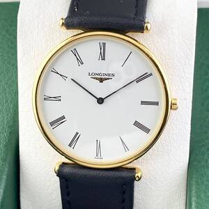 【1円〜】LONGINES ロンジン 腕時計 メンズ L4.635.2 グランドクラシック ホワイト文字盤 ゴールド ローマン ラウンドフェイス 可動品