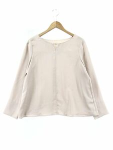 NATURAL BEAUTY BASIC ナチュラルビューティーベーシック キーネック ブラウス シャツ sizeM/ピンクベージュ ■■ ☆ djd0 レディース